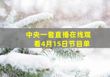 中央一套直播在线观看4月15日节目单