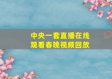 中央一套直播在线观看春晚视频回放