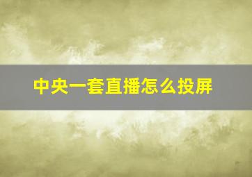 中央一套直播怎么投屏