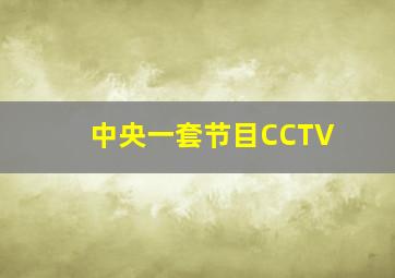 中央一套节目CCTV