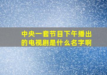 中央一套节目下午播出的电视剧是什么名字啊