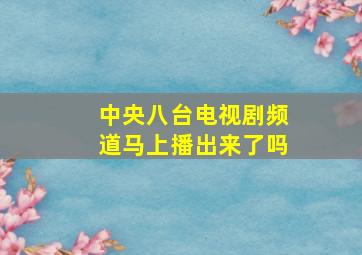 中央八台电视剧频道马上播出来了吗