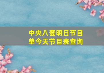 中央八套明日节目单今天节目表查询