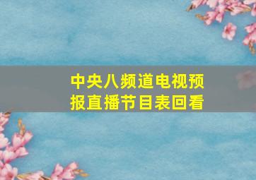 中央八频道电视预报直播节目表回看