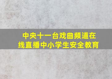 中央十一台戏曲频道在线直播中小学生安全教育