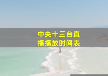 中央十三台直播播放时间表