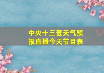 中央十三套天气预报直播今天节目表