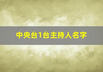 中央台1台主持人名字