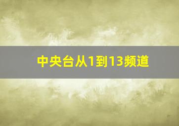 中央台从1到13频道