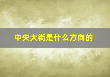 中央大街是什么方向的