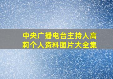 中央广播电台主持人高莉个人资料图片大全集