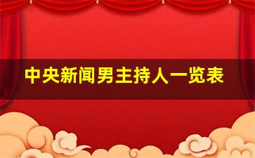 中央新闻男主持人一览表