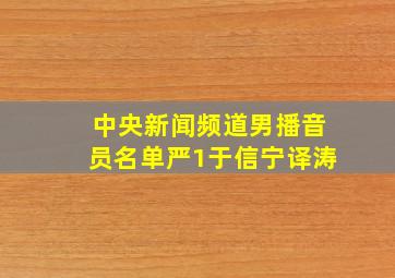 中央新闻频道男播音员名单严1于信宁译涛