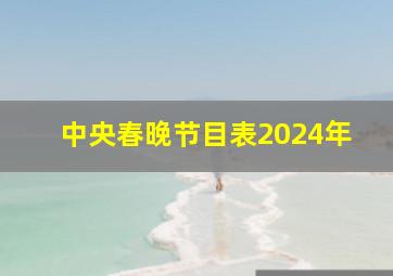 中央春晚节目表2024年