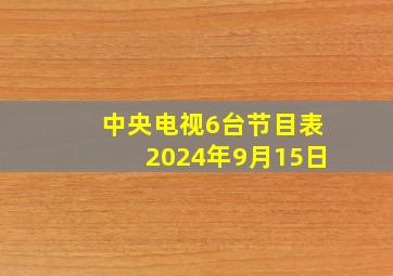 中央电视6台节目表2024年9月15日