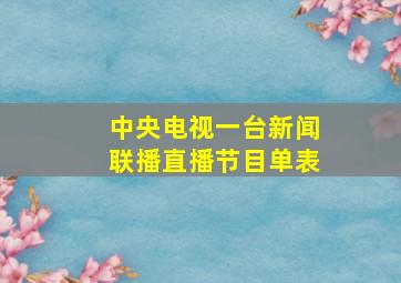 中央电视一台新闻联播直播节目单表