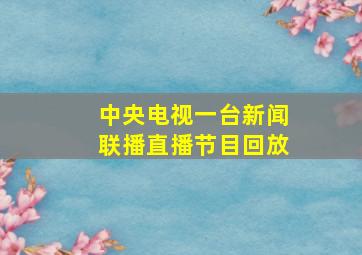 中央电视一台新闻联播直播节目回放