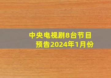 中央电视剧8台节目预告2024年1月份