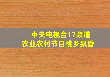 中央电视台17频道农业农村节目桃乡飘香