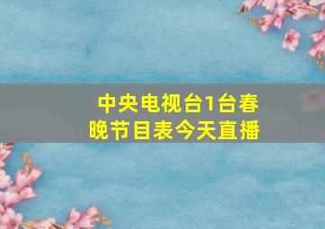 中央电视台1台春晚节目表今天直播