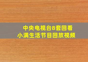 中央电视台8套回看小满生活节目回放视频