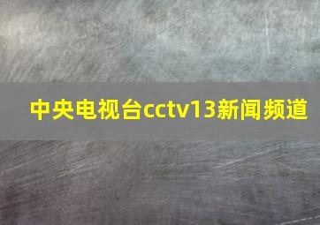 中央电视台cctv13新闻频道