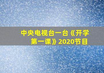 中央电视台一台《开学第一课》2020节目