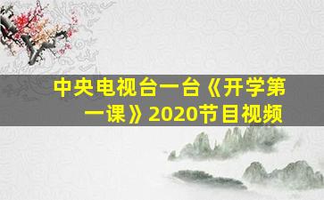 中央电视台一台《开学第一课》2020节目视频