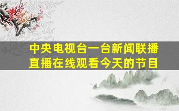 中央电视台一台新闻联播直播在线观看今天的节目