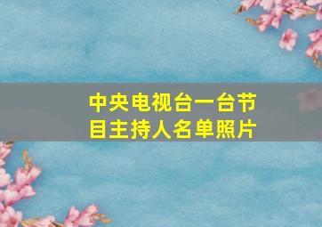 中央电视台一台节目主持人名单照片