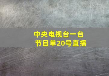 中央电视台一台节目单20号直播