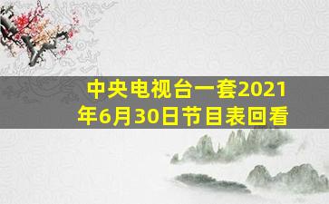 中央电视台一套2021年6月30日节目表回看