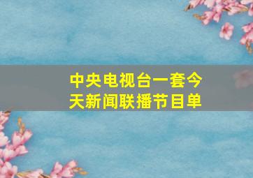 中央电视台一套今天新闻联播节目单