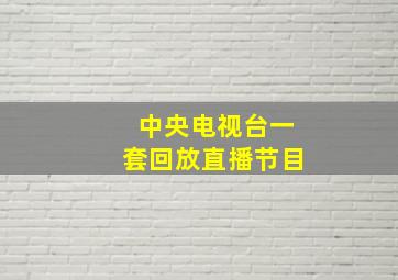 中央电视台一套回放直播节目