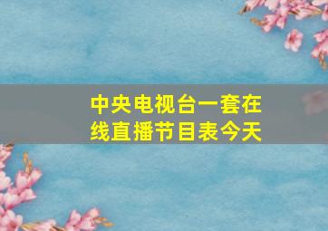 中央电视台一套在线直播节目表今天