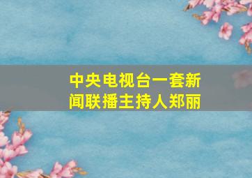 中央电视台一套新闻联播主持人郑丽