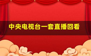 中央电视台一套直播回看