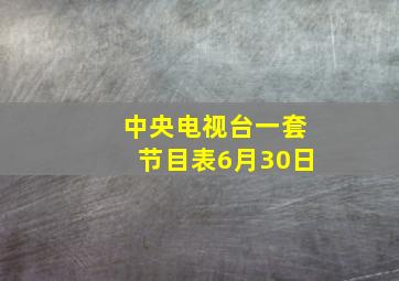 中央电视台一套节目表6月30日