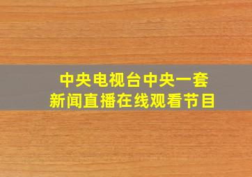 中央电视台中央一套新闻直播在线观看节目