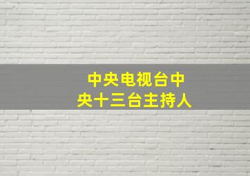 中央电视台中央十三台主持人