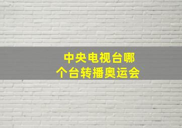 中央电视台哪个台转播奥运会