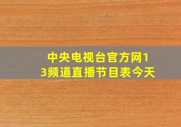 中央电视台官方网13频道直播节目表今天