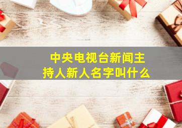 中央电视台新闻主持人新人名字叫什么