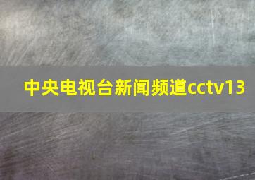 中央电视台新闻频道cctv13