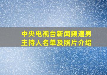 中央电视台新闻频道男主持人名单及照片介绍