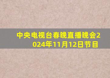 中央电视台春晚直播晚会2024年11月12日节目