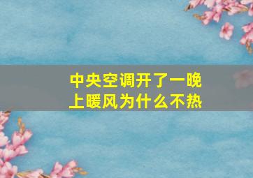 中央空调开了一晚上暖风为什么不热