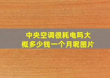 中央空调很耗电吗大概多少钱一个月呢图片