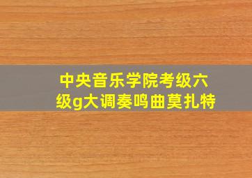 中央音乐学院考级六级g大调奏鸣曲莫扎特