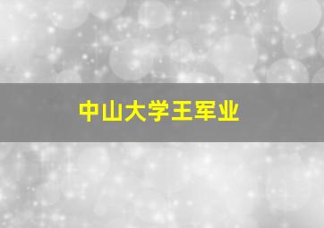 中山大学王军业